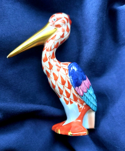 Herend porcelain stork - herend,