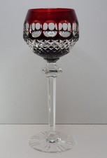 BARTHMANN Crystal Wine Glass Goblet 22cm, Red Overlay, Vintage West Germany