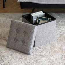 Folding Storage Ottoman Linen