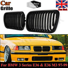 For BMW E36 M3 3-Series Saloon 1997-99 Facelift Gloss Black Kidney Grille Grill