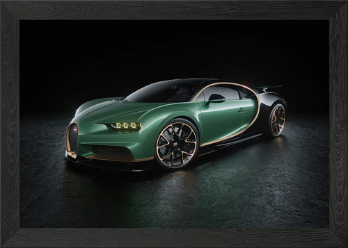 Green bugatti chiron framed - green,