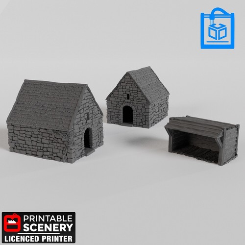 Small rustic barns tabletop - rustic,