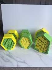 3D Printed Bee House Hotel Hive & Hexagon Shape Designs Garden Display