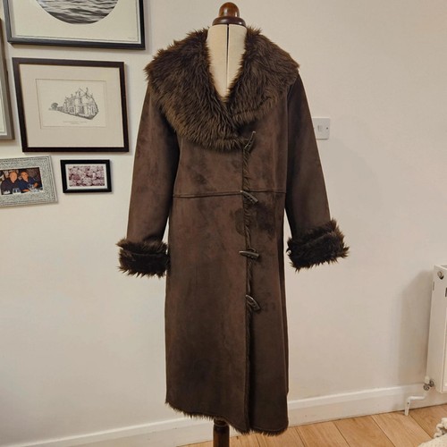 Dark brown faux - fur, coat