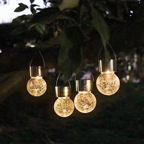 Solar crackle globe hanging - globe,