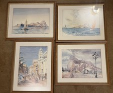 4 x Contemporary Watercolours by famous  Vin Mifsud Gibraltar 1995