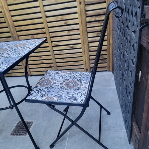 Mosaic square table chairs - &,