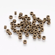 Bronze Spacer Beads Tibetan Style Tube Shape Patterned 5mm x 3mm 50pcs