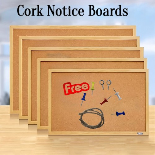 Cork notice board with - notice, push