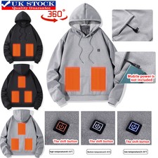 Winter Thick Unisex USBHeated Hoodies W/Pocket 5 Heating Zone Windproof Clothes