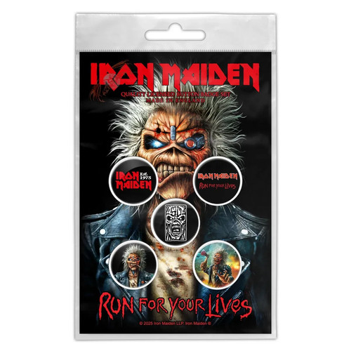 Iron maiden button badge pack - iron,