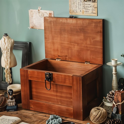 Vintage wooden storage box - vintage,