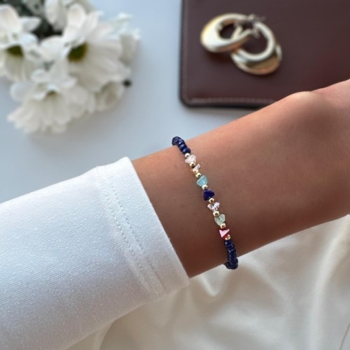 Blue beaded bracelet - beaded,