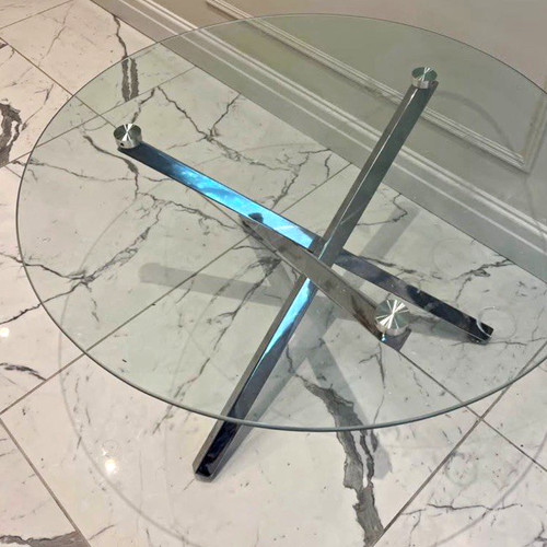 Round clear glass - round, table