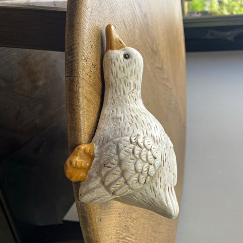 Painted white duck resin - white,