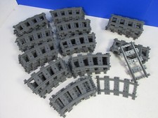 54 PIECE genuine lego TRAIN TRACK GREY city railway CURVE STRAIGHT bundle lot