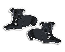 2 x 10cm Blue Staffy Dog Vinyl
