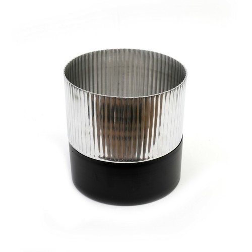 Large silver metallic ribbed - large,
