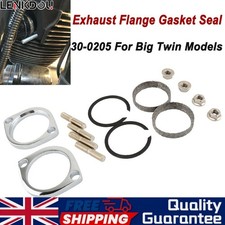 For Harley Big Twin Exhaust Flange Install Kit Pair Flanges Gaskets Nuts Washers