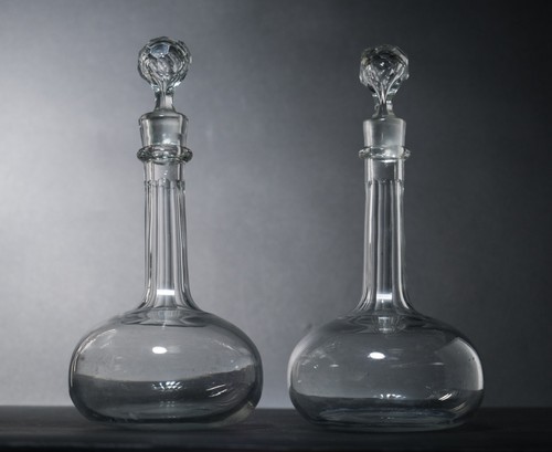 Pair antique shaft globe - pair,