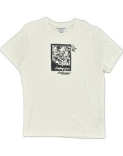 JACK & JONES Mens Regular Fit Graphic T-Shirt Top XL White Cotton FK01