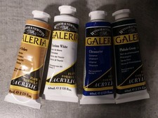 ARTISTS ACRYLIC PAINTS. JOB LOT. 4 TUBES. WINDSOR & NEWTON. HARDLY USED