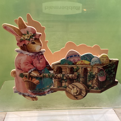 Vtg wooden easter - 3d, bunny