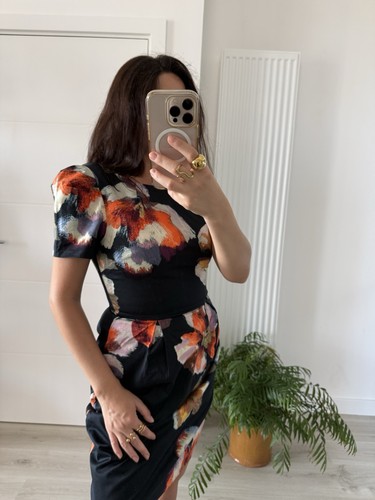 Oasis black floral print dress