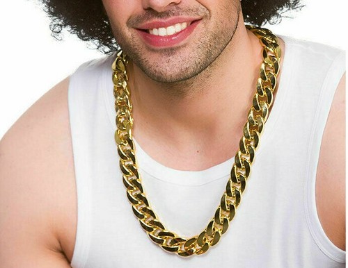 Large chunky gold chain - gold,