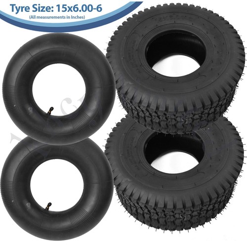 2pcs 15x6 lawnmower tyre - 15x6.00-6,