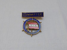 Vintage Ship's Wheel Committee Badge - TSS Vandyck  - Sunk WW2