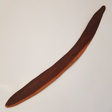 Australian Aboriginal fighting club boomerang tribal art antique Mulga wood 57cm