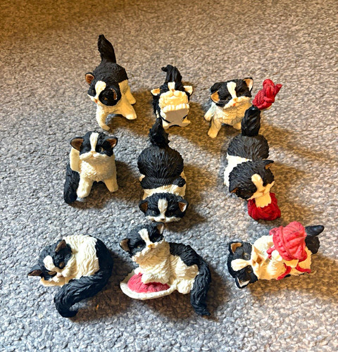Cat figurine set - black, &