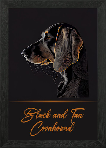 Black and tan coonhound framed - tan,
