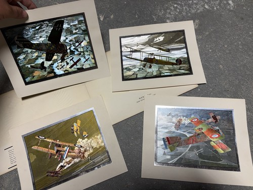 Old antique art aviation - art,