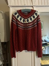 Uniqlo x Ines de la Fressange Cardigan Rare Collectible Red Fair Isle