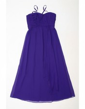 COAST Womens Sleeveless Maxi Dress UK 14 Medium Purple Silk CI18