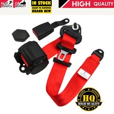 Universal Red 3 Point Seat Belts 3.5m Length & 30cm Wire Buckle FOR VW T4 T5 T6