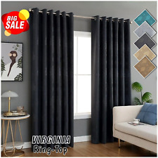 Luxury Jacquard Eyelet Vintage Curtains PAIR Thermal Ring Top Ready Made TieBack