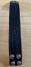 Hand Tooled Leather Wide Cuff