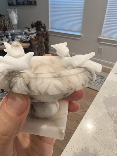Alabaster marble pedestal bird - pedestal,