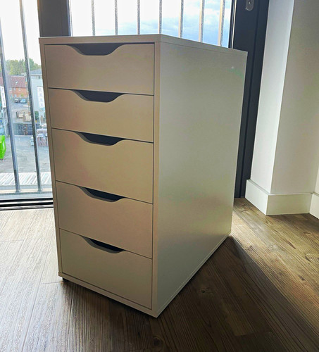 Ikea white drawer chest of - 5-drawer,
