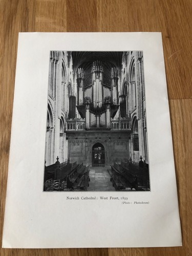 1934 print norwich cathedral - print,