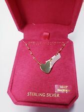 stella picciotto necklace plain heart Gold plated sterling silver 16" + 2" 