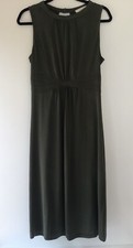 Oasis Dress Sz M Green Dark Ladies Maxi VGC (See Measurements)