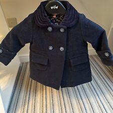 Navy Blue John Lewis little girls traditional coat ￼ Gorgeous 6-9 Months Wool