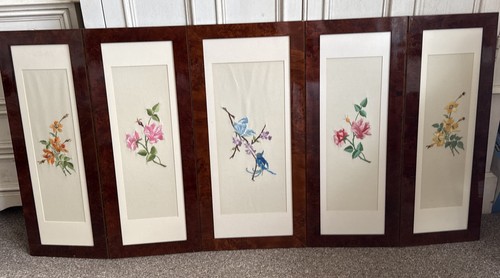Antique embroidered screen - antique,