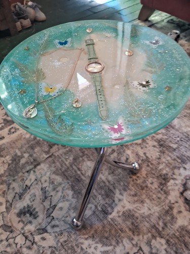 Epoxy resin occasional table - epoxy,