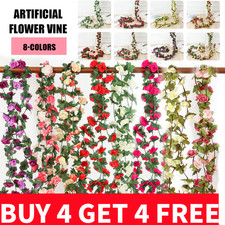 8ft 45 Flowers Artificial Flower Rose Fake Hanging Garland Party Wedding Decor