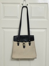 Vintage Texier France Bag – Canvas & Faux Leather, Classic French Design
